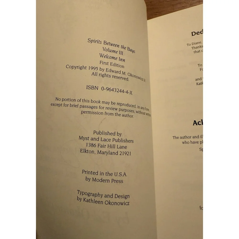 Signed Welcome Inn, Vol III Ed Okonowicz‎ First Edition Haunted Inns Restaurants